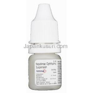 アムナック,　ネパフェナク 0.1% 5ml 点眼薬　製造元： Zydus Occucare　ボトル